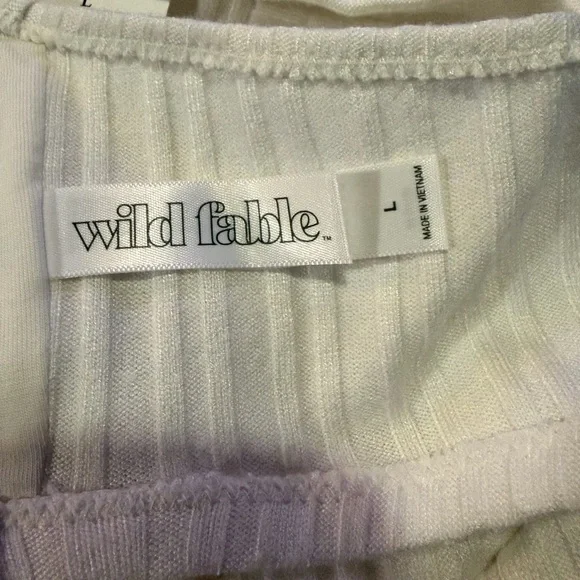 Women's Sweater Rib Bra & Hot Pant Set - Wild Fable™ Cream L - Picture 7 of 7